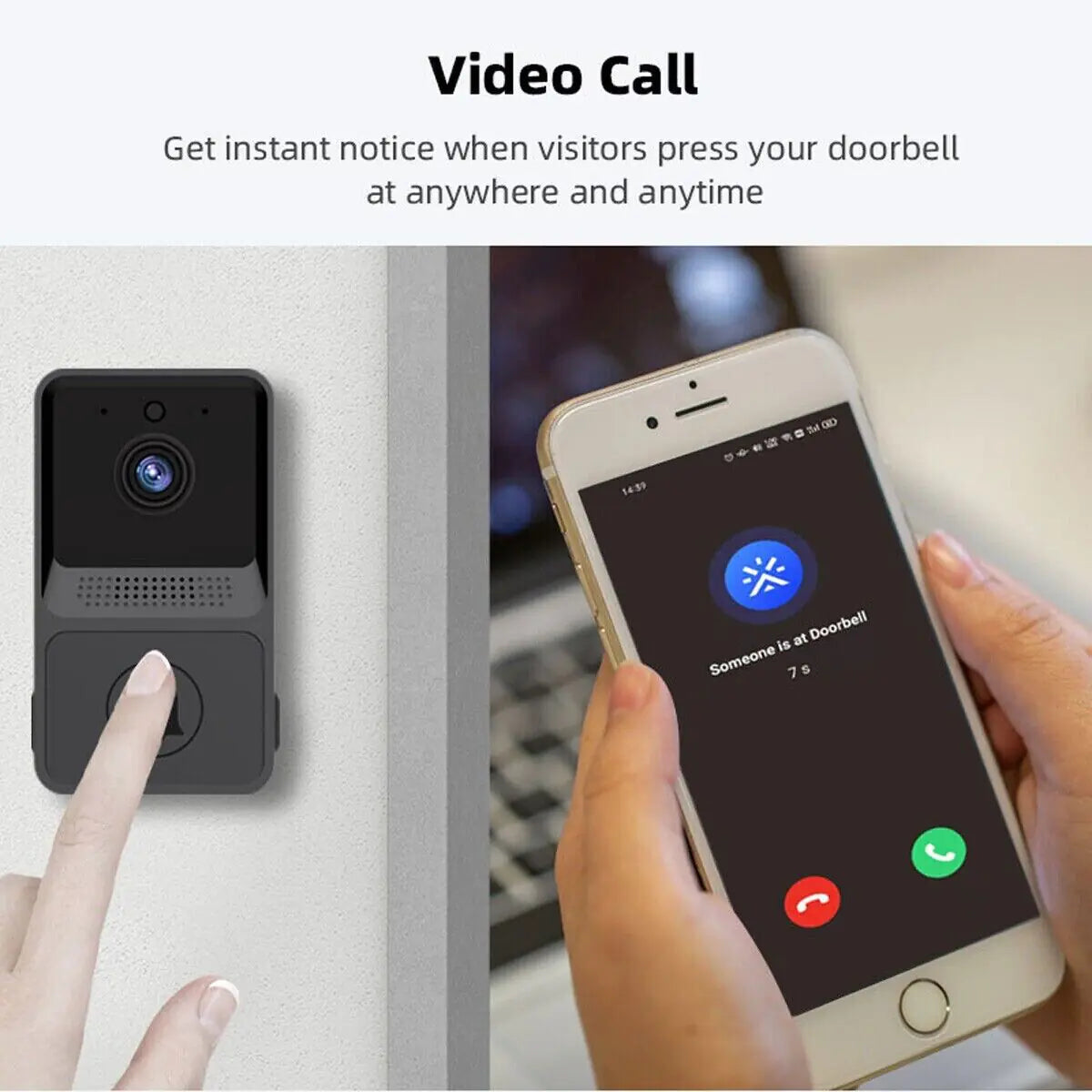 Smart Wireless WiFi Doorbell Intercom Video Camera Security