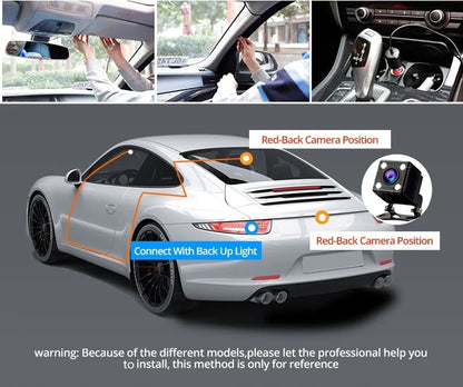 Car Dual Lens Dash Cam Front/Rear/Inside Video Recorder Camera G-Sensor