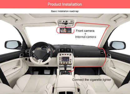 Car Dual Lens Dash Cam Front/Rear/Inside Video Recorder Camera G-Sensor