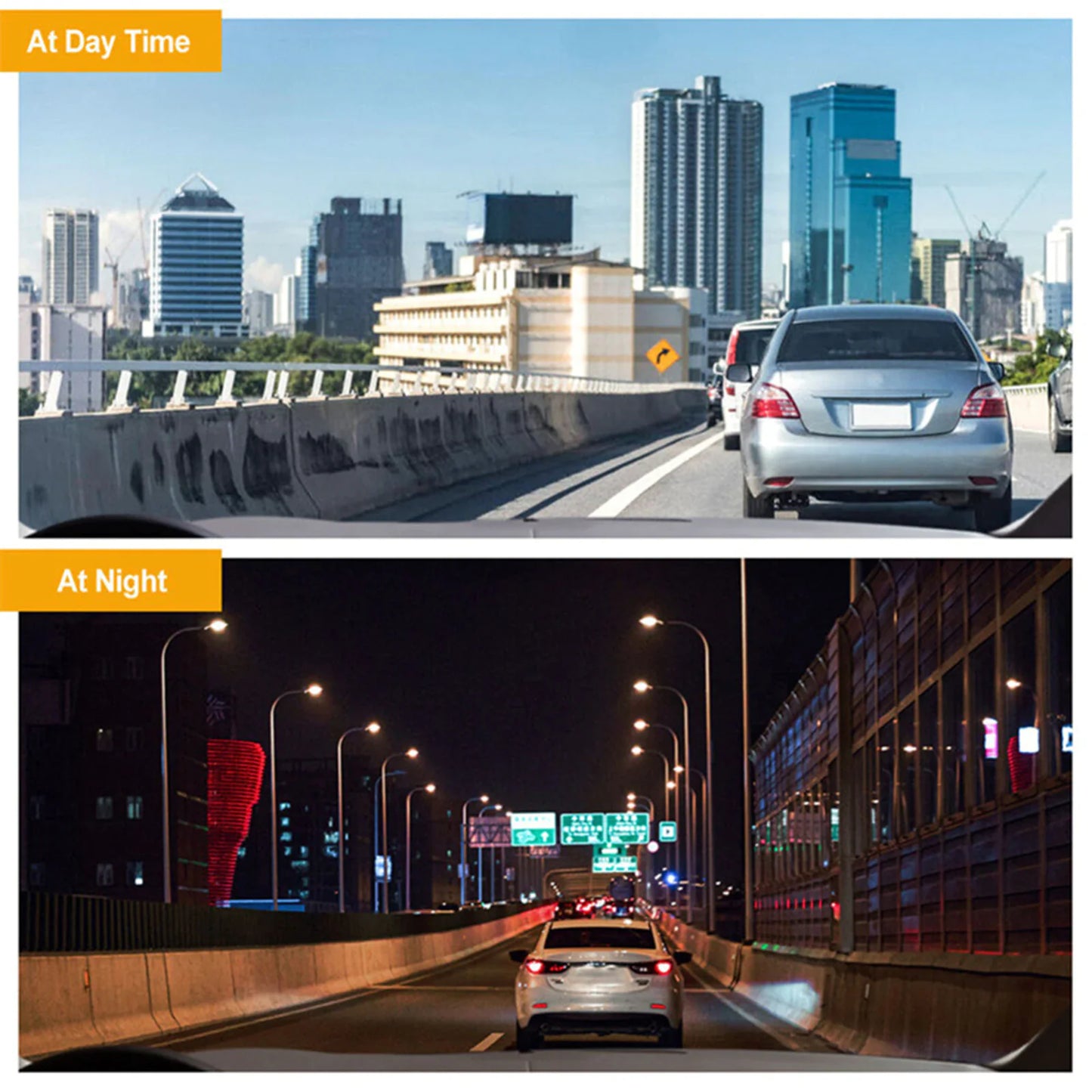 Car Dual Lens Dash Cam Front/Rear/Inside Video Recorder Camera G-Sensor