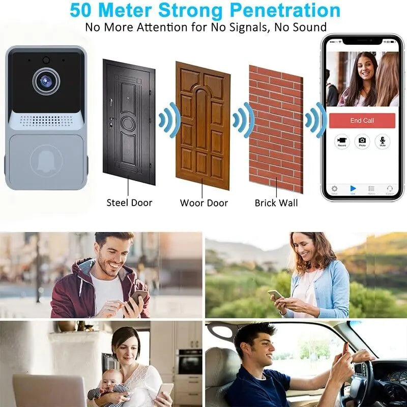 Smart Wireless WiFi Doorbell Intercom Video Camera Security